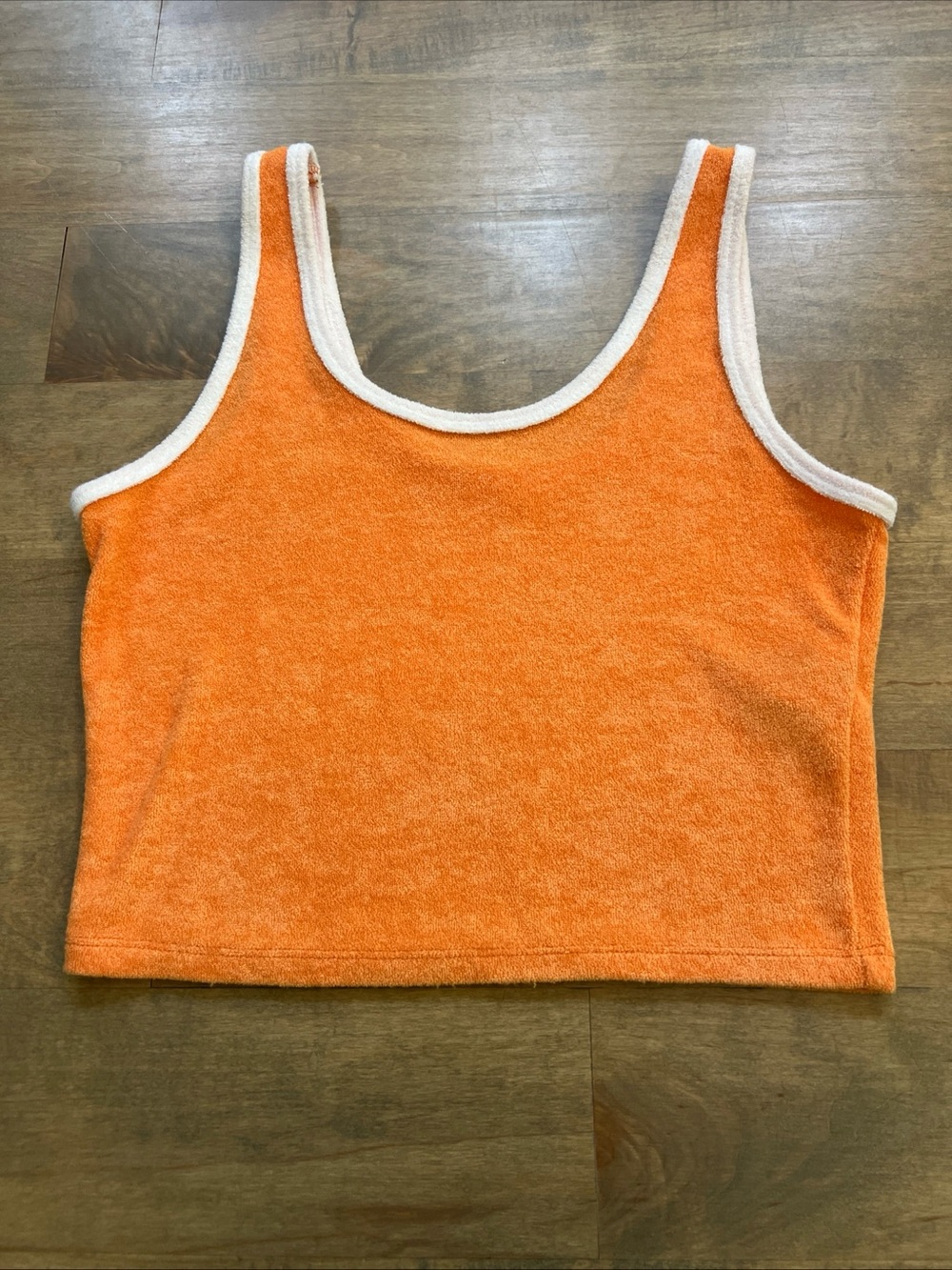 Hollister Orange Terry Tank Top with White Trim
